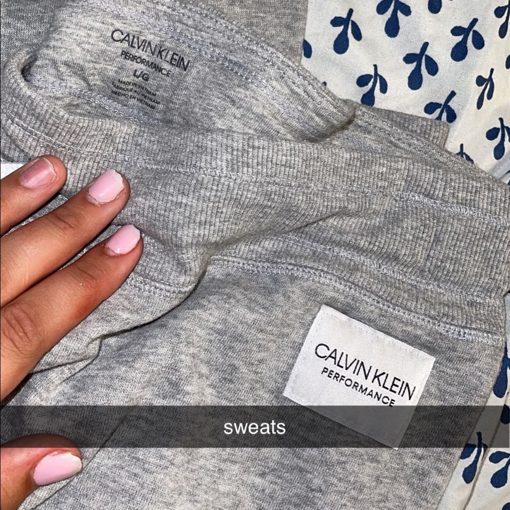 calvin Klein sweatpants. i’ve never worn them